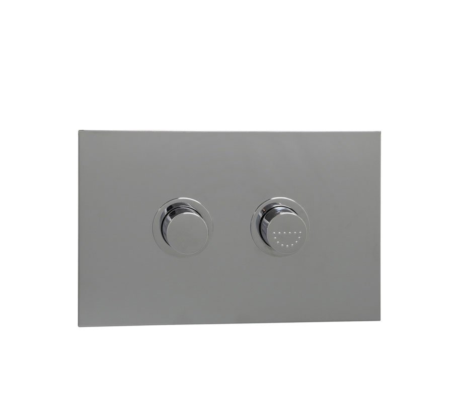 Progetto Pneumatic Flush Panel With Raised Buttons Chrome - Image 1