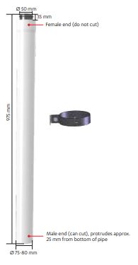 Rinnai Coaxial Flue Pipe 900 mm (ESPIPE900)